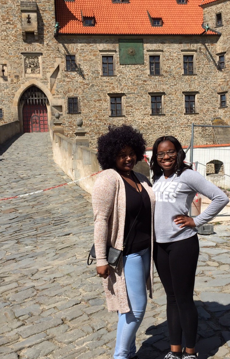 2 girls at bouzov castle.jpg